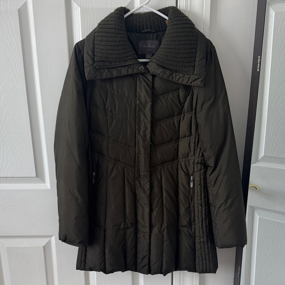 COLE HAAN WOMEN’S BIBBED DOWN FILLED PUFFER COAT